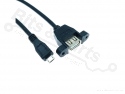 USB Chassisdeel met kabel USB A Female naar USB Micro Male